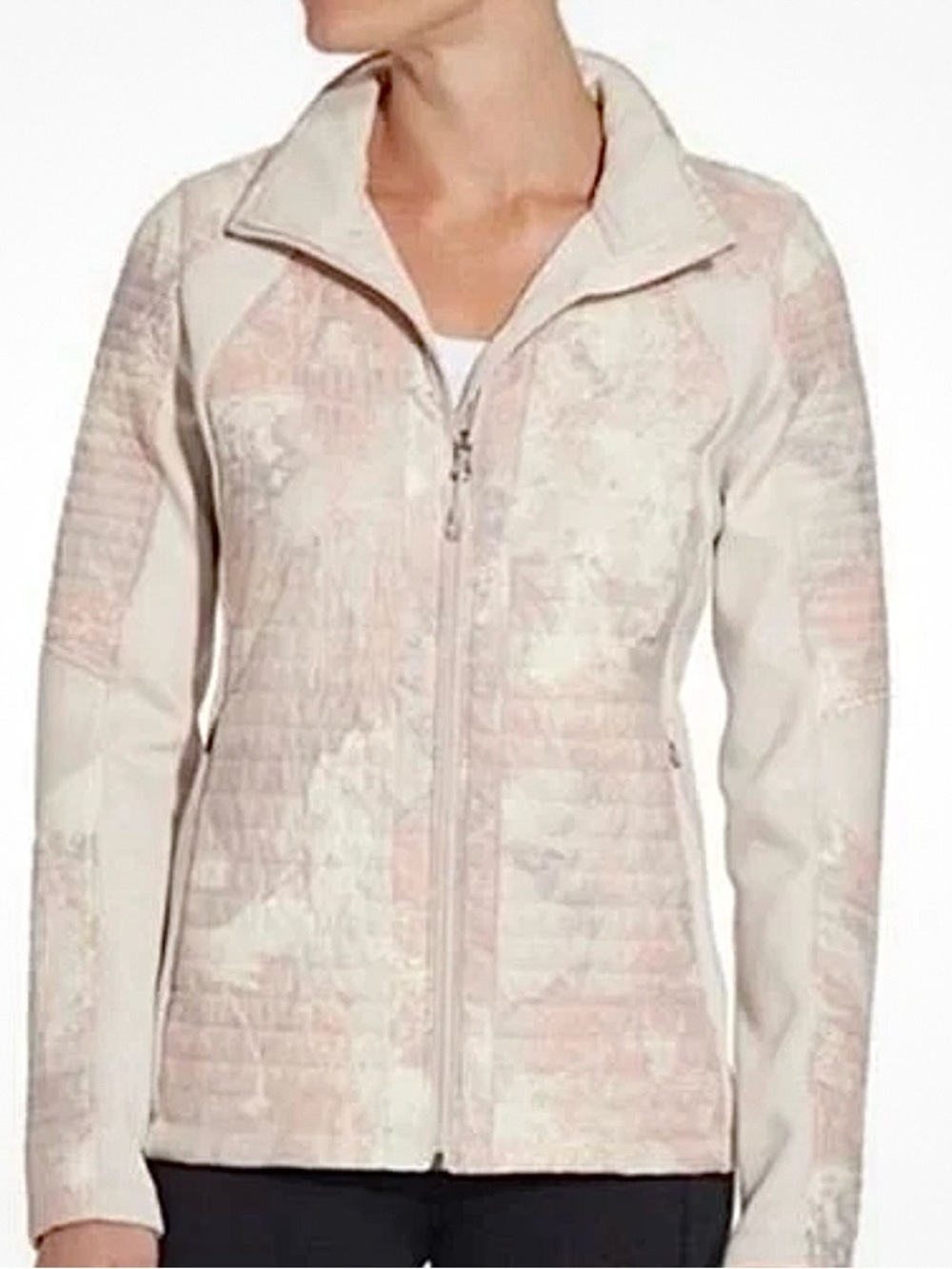 CALIA by Carrie Underwood Marbleized Print Full Zip Hybrid Jacket Size M